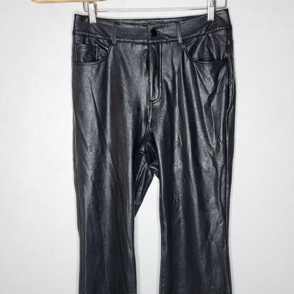 Commando‎ Medium Black Faux Leather Flare Women's Pants M - Picture 3 of 6